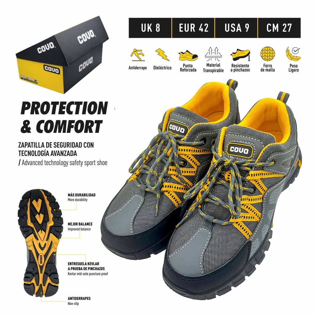 ZAPATO DE SEGURIDAD N 42 COVO 10-003