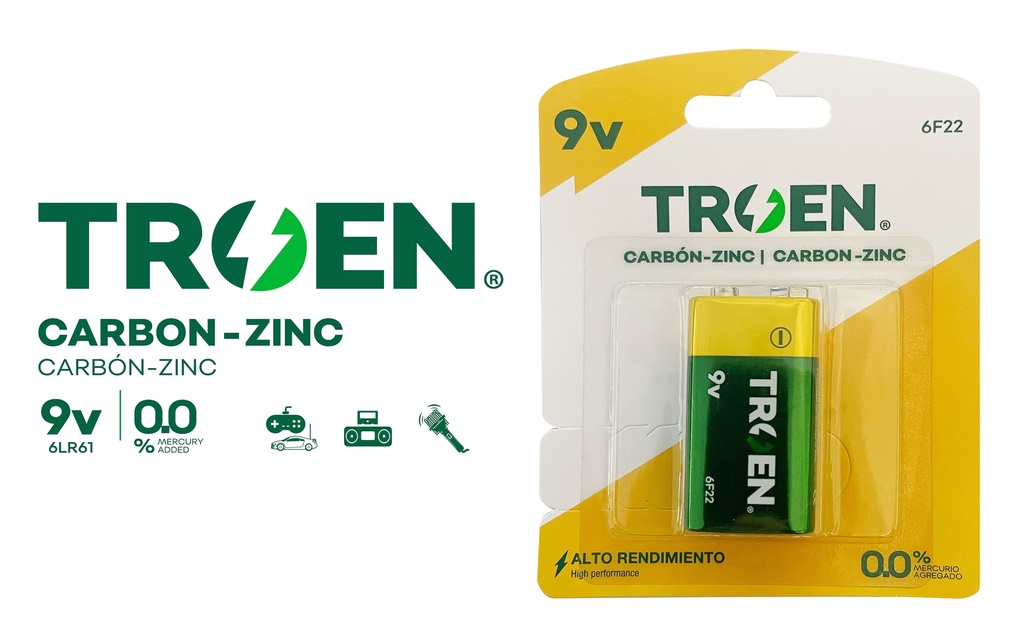 BATERIA 9V CARBON TROEN 10-277