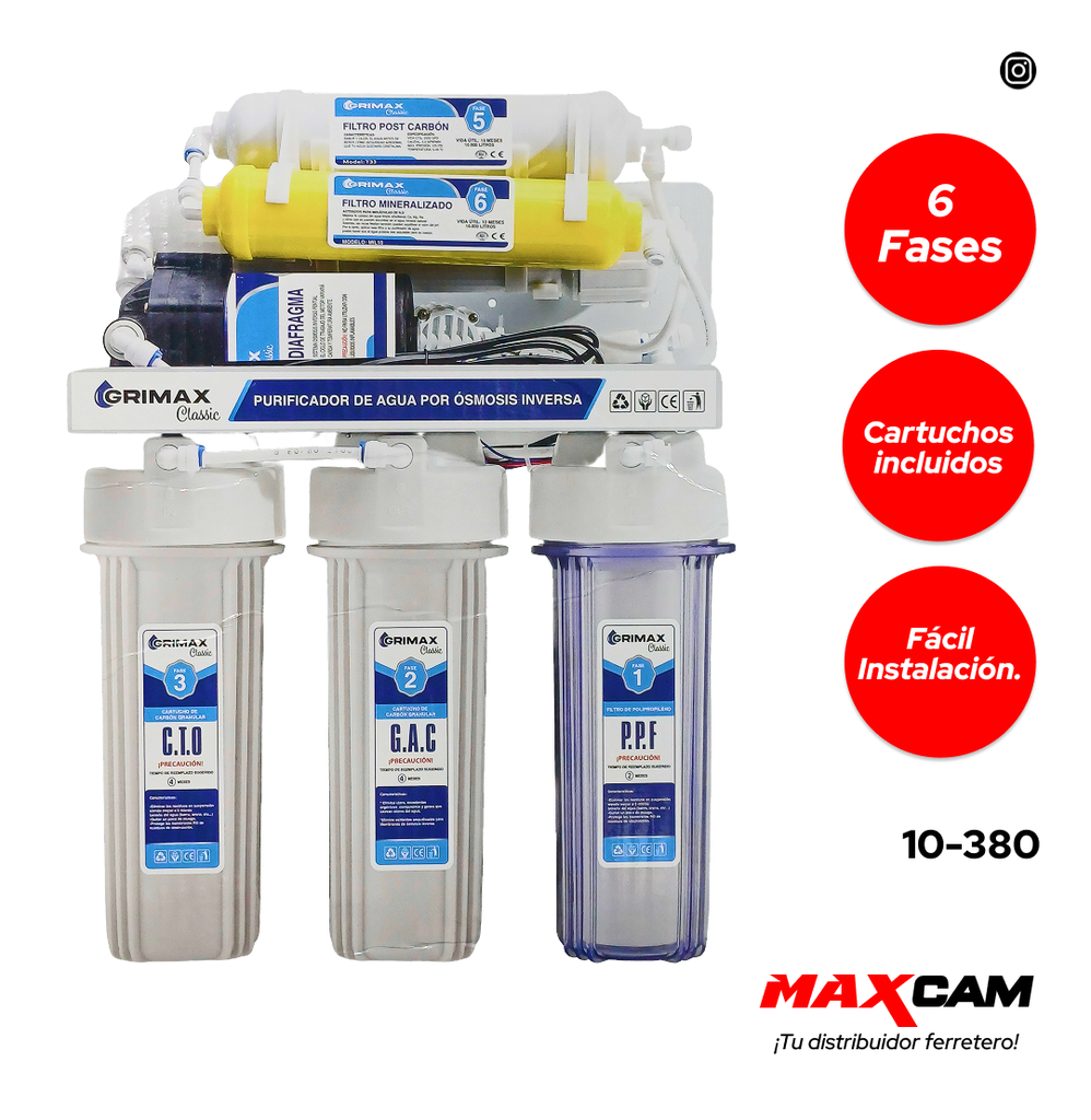 FILTRO OSMOSIS INVERSA 6 ETAPAS GRIMAX 10-380
