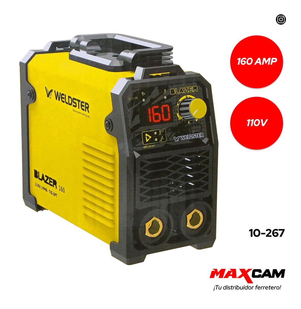 INVERSOR SOLDADOR 160AMP 110V WELDSTER 10-267