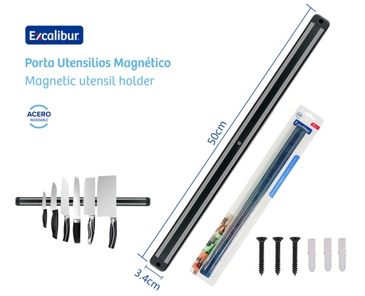 [10-534] BARRA MAGNETICA P/CUCHILLOS 50 CM EXCALIBUR 10-534