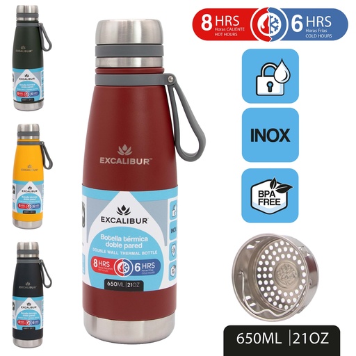 [10-502] BOTELLA TERMICA 650ML EXCALIBUR 10-502