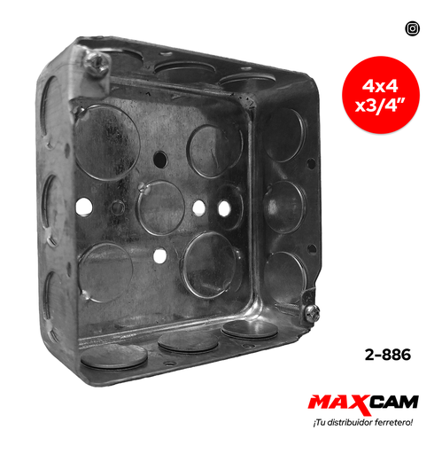 [2-886] CAJETIN MET CUAD 4 x 4 x 3/4 x UNID DB 2-886