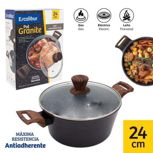 [10-667] OLLA CON TAPA 24CM EXCALIBUR 10-667