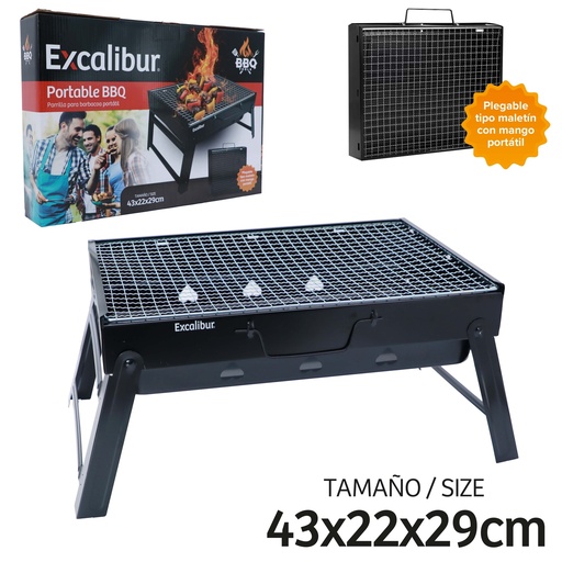 [10-526] PARRILERA PORTATIL 43x22x29CM EXCALIBUR 10-526