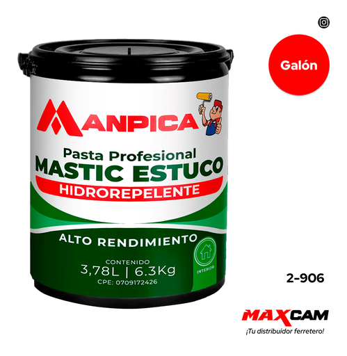 [2-906] PASTA PROF MASTIC ESTUCO HIDROREPELENTE x GAL MANPICA 2-906