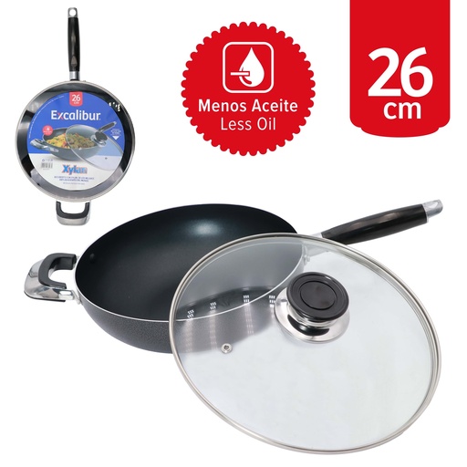 [10-680] SARTEN CON TAPA 26CM EXCALIBUR 10-680