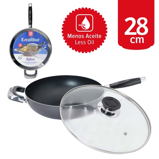 [10-496] SARTEN CON TAPA 28CM EXCALIBUR 10-496