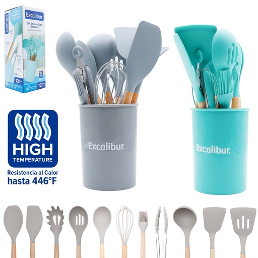 [10-549] SET DE UTENSILIOS DE COCINA x 12 PCAS EXCALIBUR 10-549