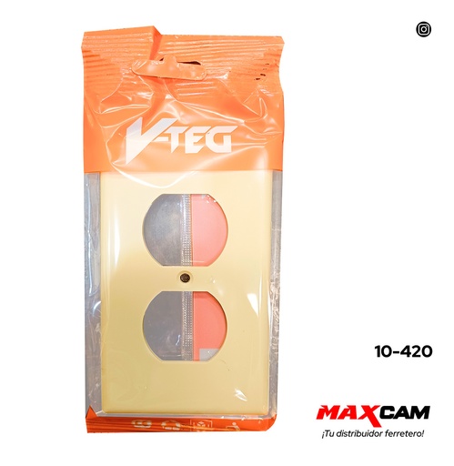 [10-420] TAPA P/TOMA DOBLE 270 BEIGE V-TEG 10-420