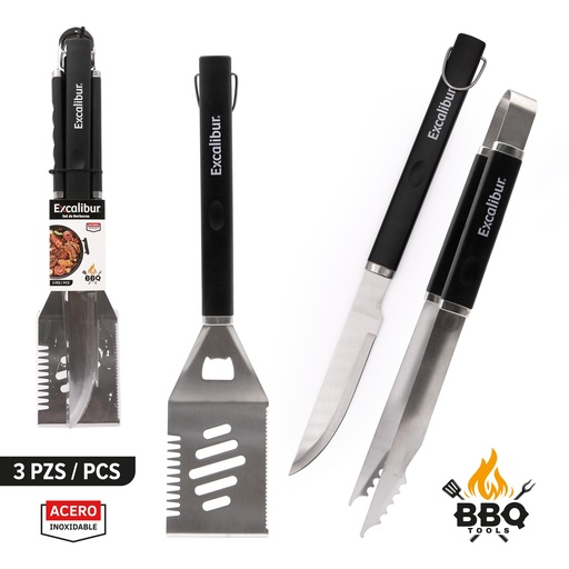 [11-112] SET DE BARBACOA DE ACERO EXCALIBUR 11-112