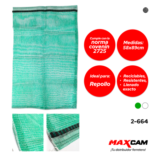 [2-664] SACO PP AGRICOLA VERDE 58x89 x 100 UNID 2-664