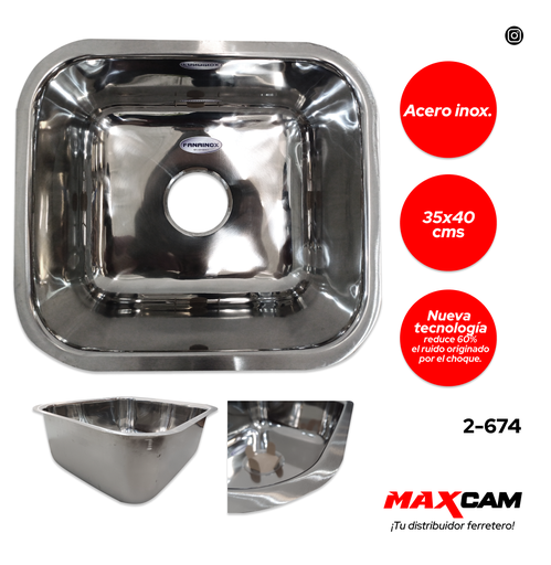 [2-674] FREGADERO A INOX BAJO TOPE 35X40CM FANAINOX 2-674