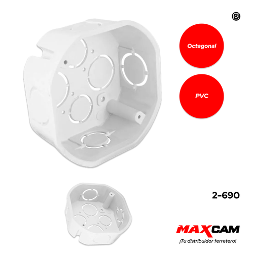 [2-690] CAJETIN OCTOGONAL COMB PLASTICO BLANCO FITCO 2-690