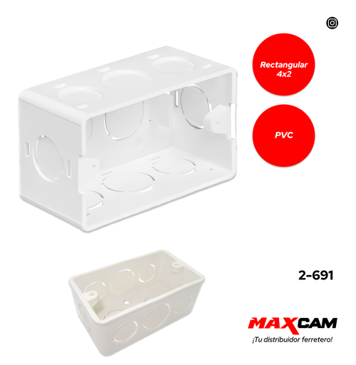 [2-691] CAJETIN RECTANGULAR COMB PLASTICO 4x2 FITCO 2-691