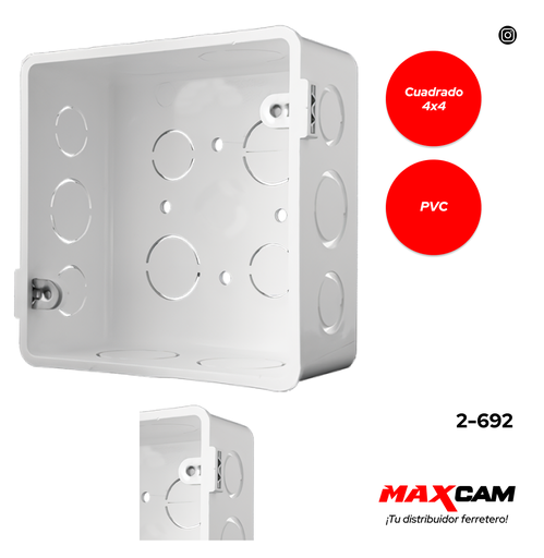 [2-692] CAJETIN CUADRADO COMB PLASTICO 4x4 FITCO 2-692