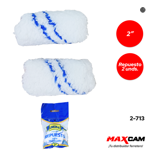 [2-713] REPUESTO MINI RODILLO 2" (PAR) UNION K 2-713