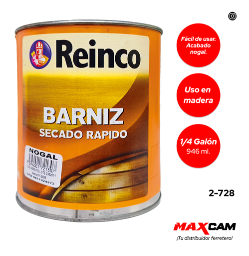 [2-728] BARNIZ NOGAL x 1/4 REINCO 2-728
