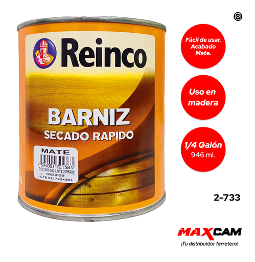 [2-733] BARNIZ MATE NATURAL x 1/4 REINCO 2-733