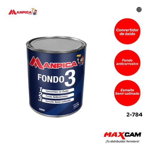 [2-784] FONDO 3 GRIS x 1/4 MANPICA 2-784