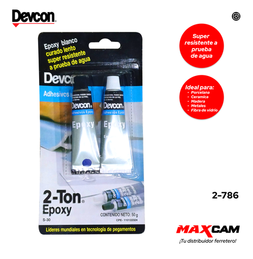[2-786] PEGA EPOXY 2 TONELADAS 50G DEVCON 2-786