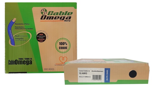 [3-014] CABLE THHN 10 AZUL x 100MTS 100% COBRE SACO 3-014