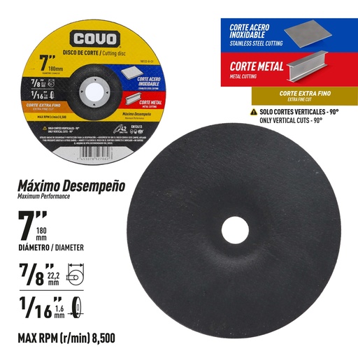 [3-067] DISCO C/METAL FINO 7" x 1/16" COVO (CONCOVO) 3-067