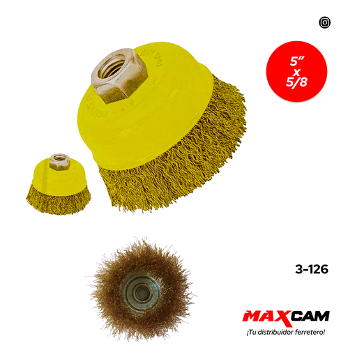 [3-126] CEPILLO CIRC ALAMBRE ONDULA 5" x 14mm MAXITOO 3-126