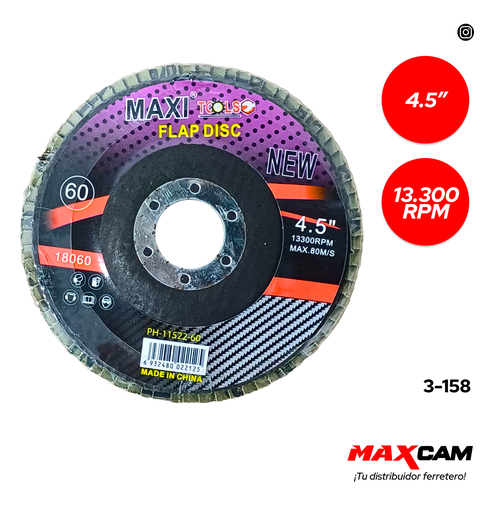 [3-158] [3-158] DISCO FLAP 4 1/2 DE 60 MAXI TOOLS 3-158