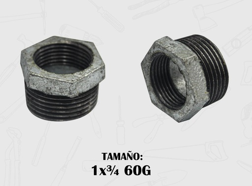 [3-168] BUSHING GALVANIZADO 1" A 3/4" 3-168