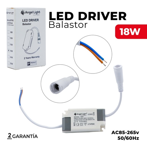 [3-366] BALASTRO P/LAMPARA LED 18W ANGEL L 3-366