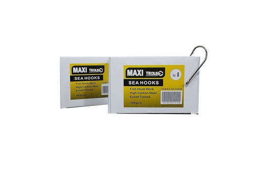 [3-449] ANZUELO P/PESCAR #8 x CAJA 100 UNID MAXI TOOL 3-449
