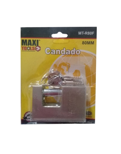 [3-457] CANDADO ANTICIZALLA 80MM MAXI TOOL PLATEADO 3-457