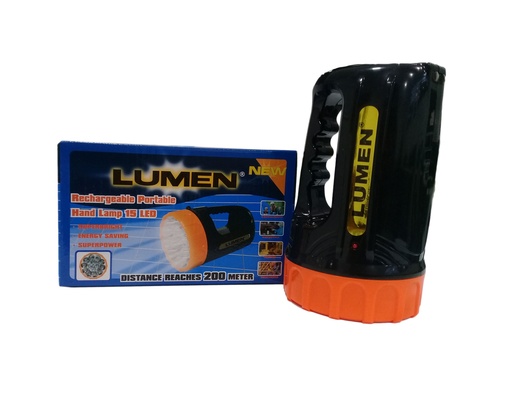[3-488] LINTERNA RECARGABLE 15LED LUMEN 3-488