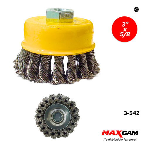 [3-542] CEPILLO CIRC TRENZADO 3" x 5/8 MAXITOOL 3-542