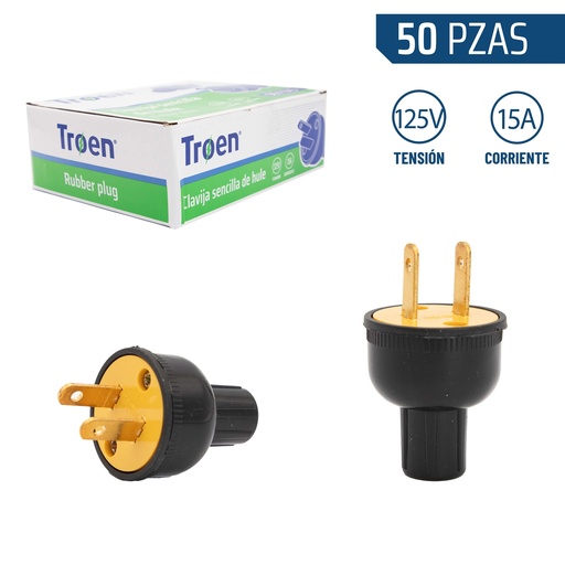 [3-576] ENCHUFE PLASTICO NEGRO TROEN 3-576