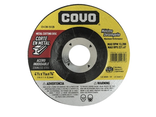 [3-638] DISCO C/METAL EXTRA FINO 4 1/2" x 1/20"  COVO (CONCOVO) 3-638