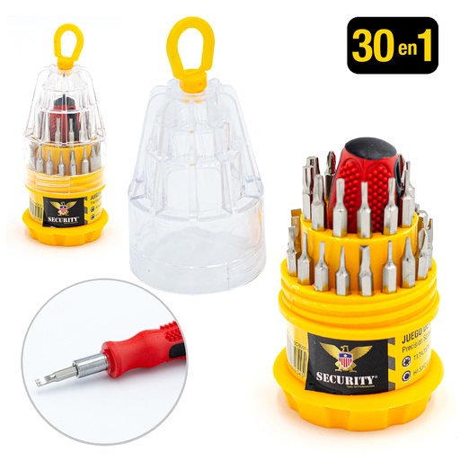 [3-643] [3-643] JUEGO DESTORNILLADORES 30 EN 1 SECURITY 3-643