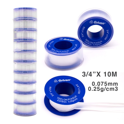 [3-657] TEFLON ECONOMICO 3/4 x 10MTS GRIVEN 3-657