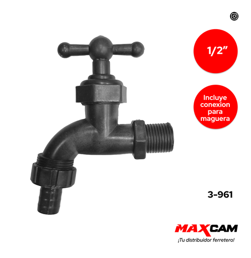 [3-961] LLAVE CHORRO PVC GRIS 3-961