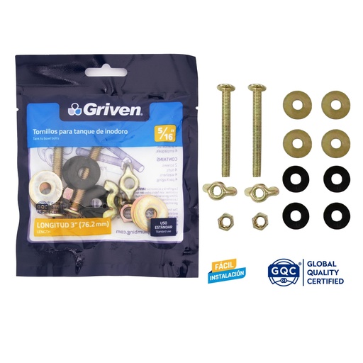 [3-993] TORNILLOS P/TANQUE INODORO 5/16" x 3" GRIVEN 3-993