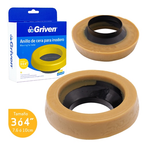 [3-994] ANILLO DE CERA P/INODORO 3" O 4" GRIVEN 3-994