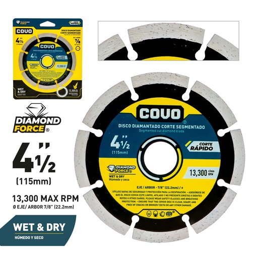 [4-005] [4-005] DISCO C/CONCRETO SEGMENT x 4 1/2 COVO 4-005