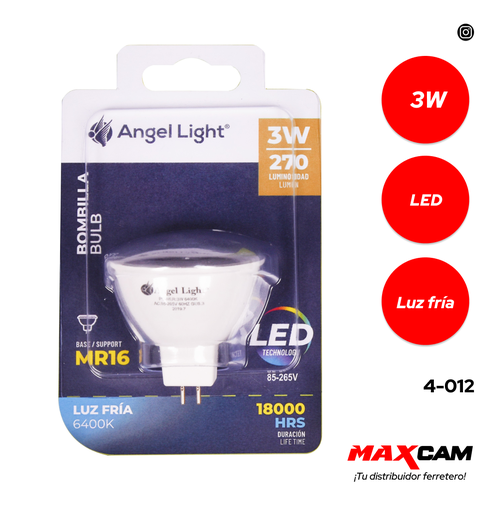 [4-012] BOMBILLO DICROICO LED 3W MR16 85-265V 4-012