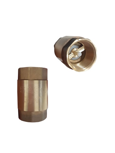 [4-028] VALVULA CHECK 3/4¨ BRONCE ASIENTO PLASTICO 4-028