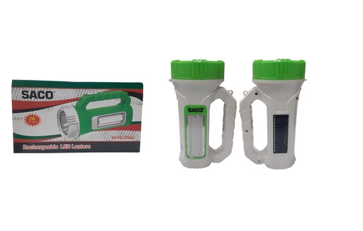 [4-039] LINTERNA RECARGABLE 2 EN 1 LED 2W SOLAR SACO 4-039