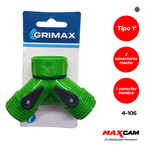 [4-106] YEE O CONECTOR P/LAVADORA PVC GARDEN TOOL 4-106