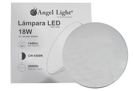 [4-125] LAMPARA LED P/TECHO 18W ANGEL LIGHT 85-265V 4-125