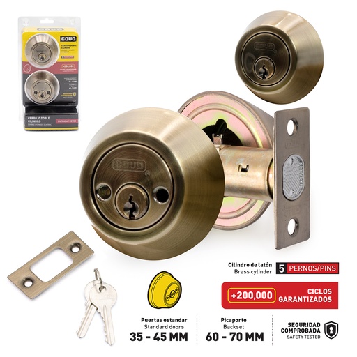 [4-136] CERROJO LLAVE/LLAVE BRONCE COVO 4-136