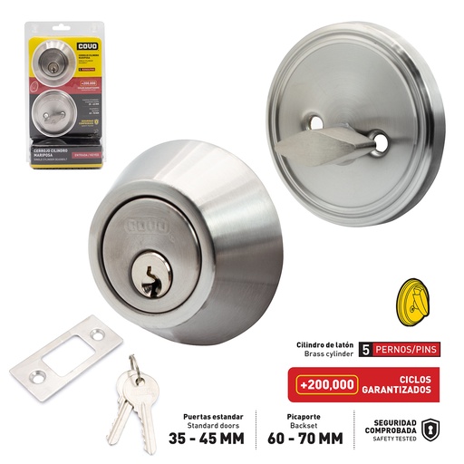 [4-137] [4-137] CERROJO LLAVE/MARIPOSA PLATA COVO 4-137